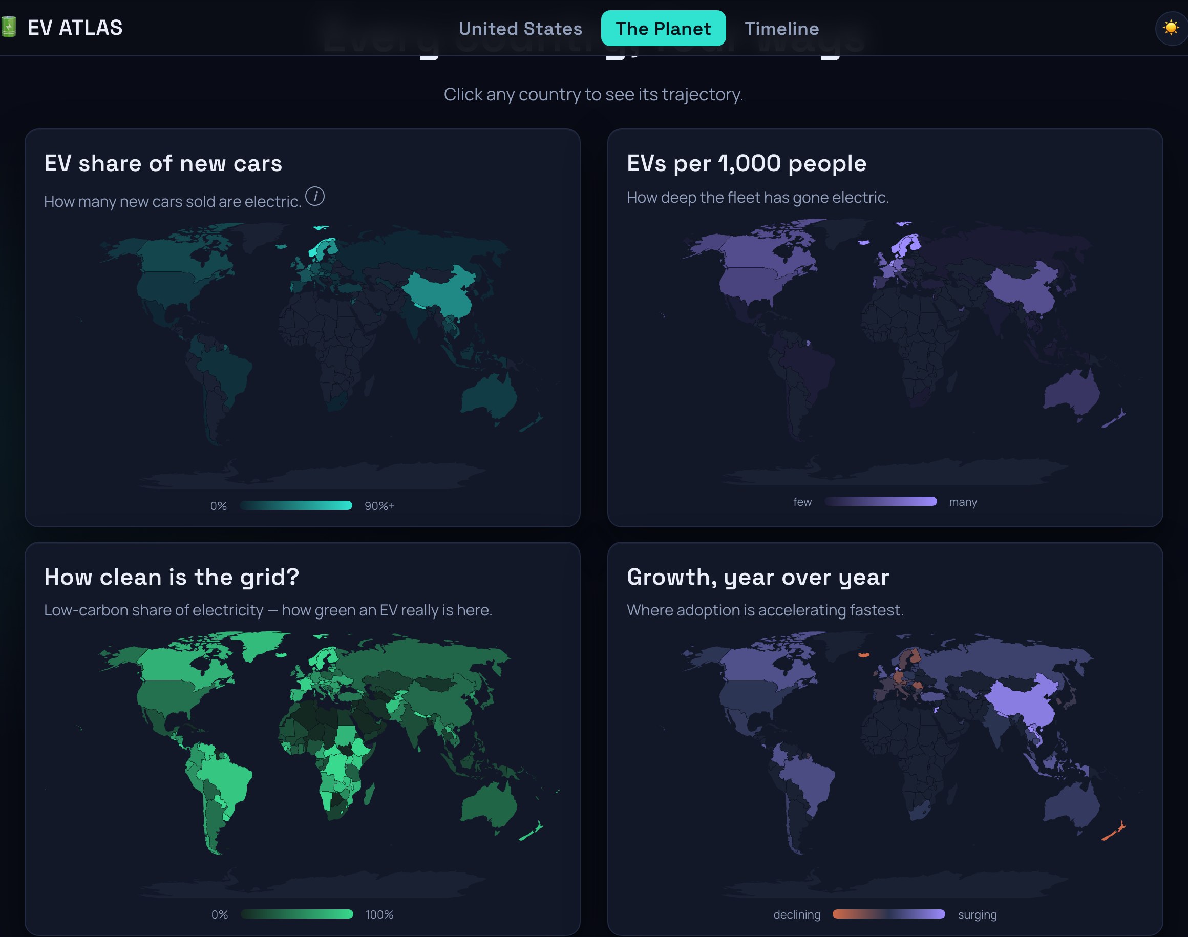 EV Atlas — global electric-car adoption maps